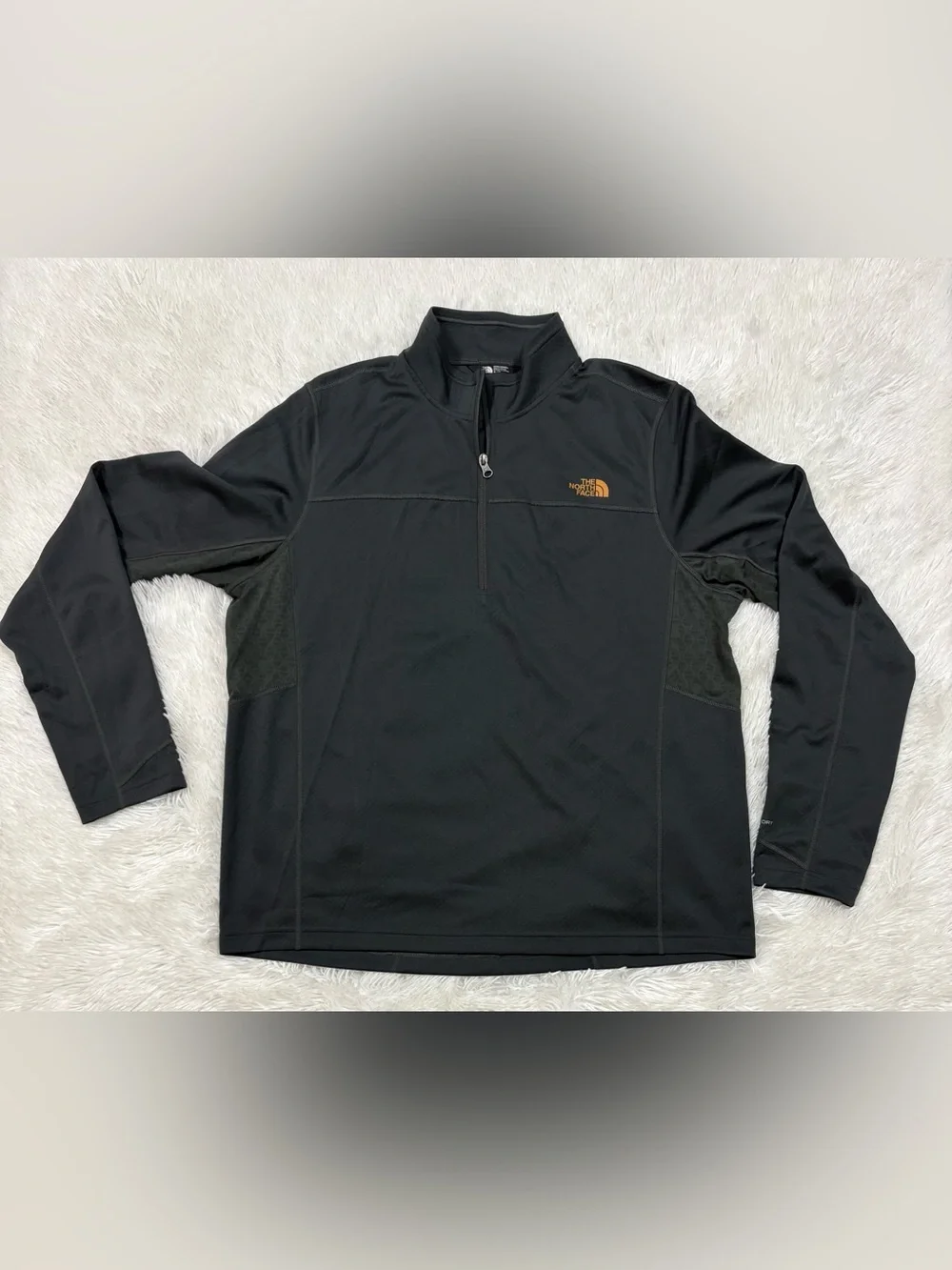 The North Face Black Half-Zip Performance Top with Gold Logo